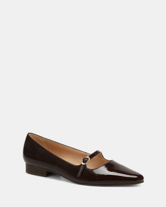 Carina Raisin Patent Leather Pointed Ballet Flat