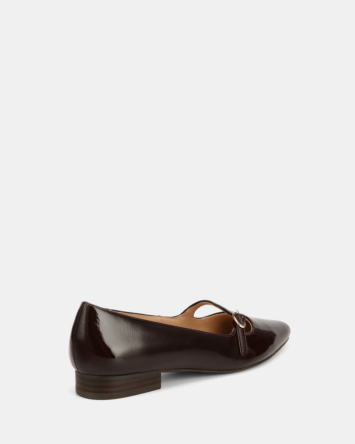 Carina Raisin Patent Leather Pointed Ballet Flat