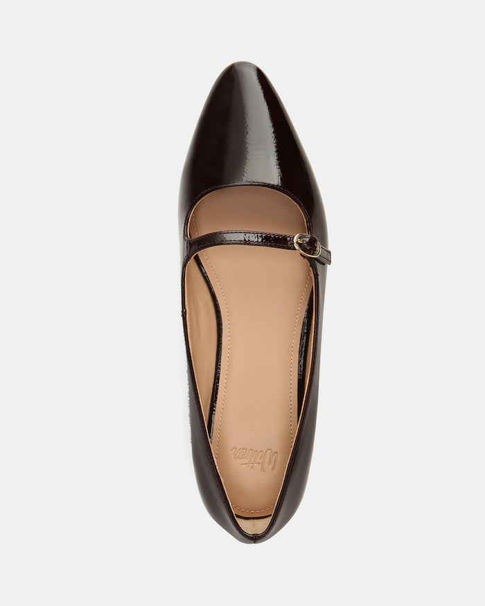Carina Raisin Patent Leather Pointed Ballet Flat