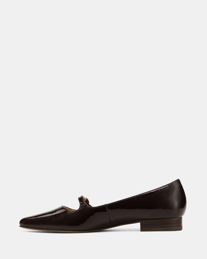 Carina Raisin Patent Leather Pointed Ballet Flat