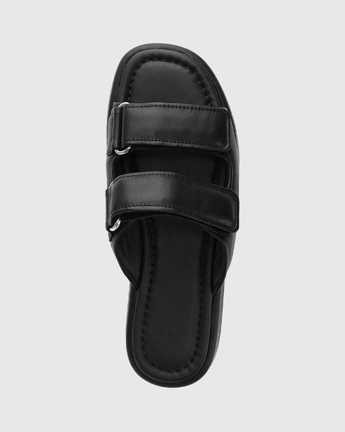 Codi Black Leather Flatform