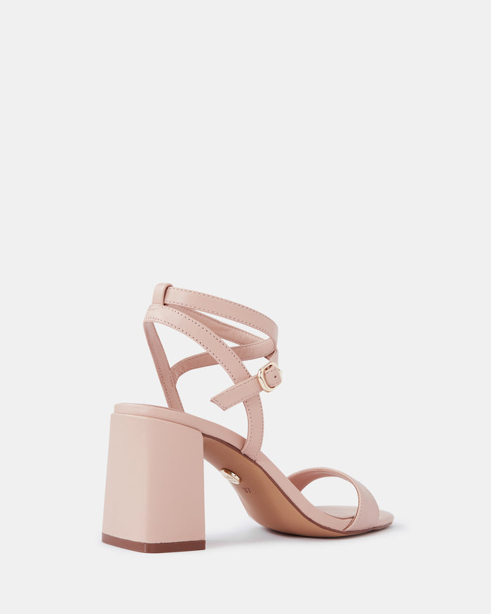 Colette Bisque Leather Block Heel