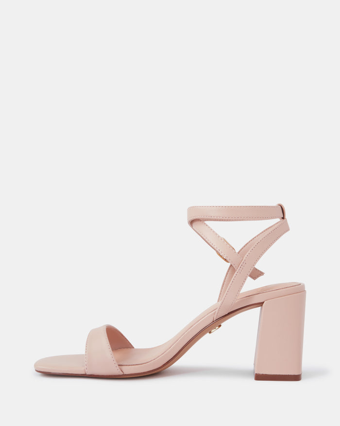 Colette Bisque Leather Block Heel