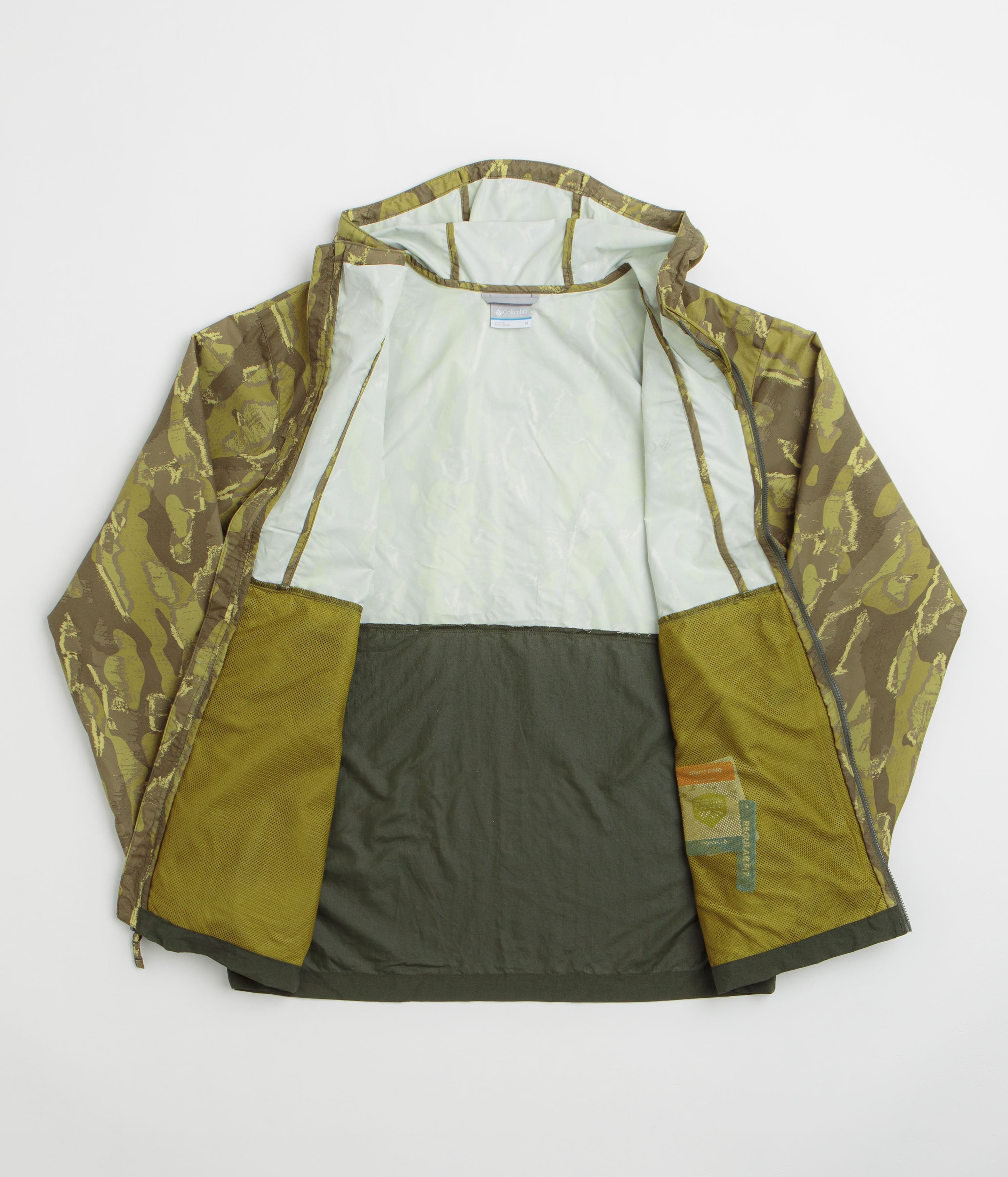 Columbia Spire Valley Printed Windbreaker Jacket - Mossy Green Treebark / Greenscape
