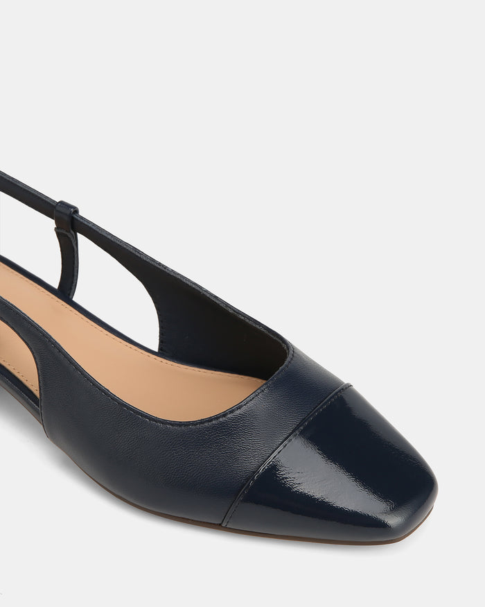 Dame Navy Leather Slingback