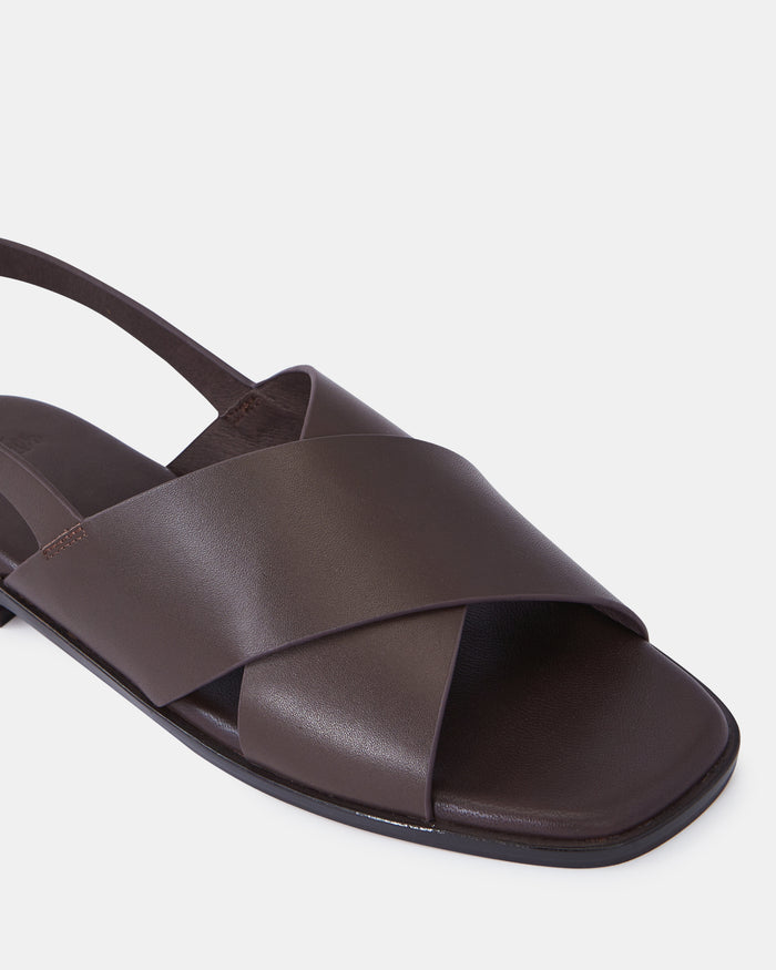 Deon Ebony Leather Sandal