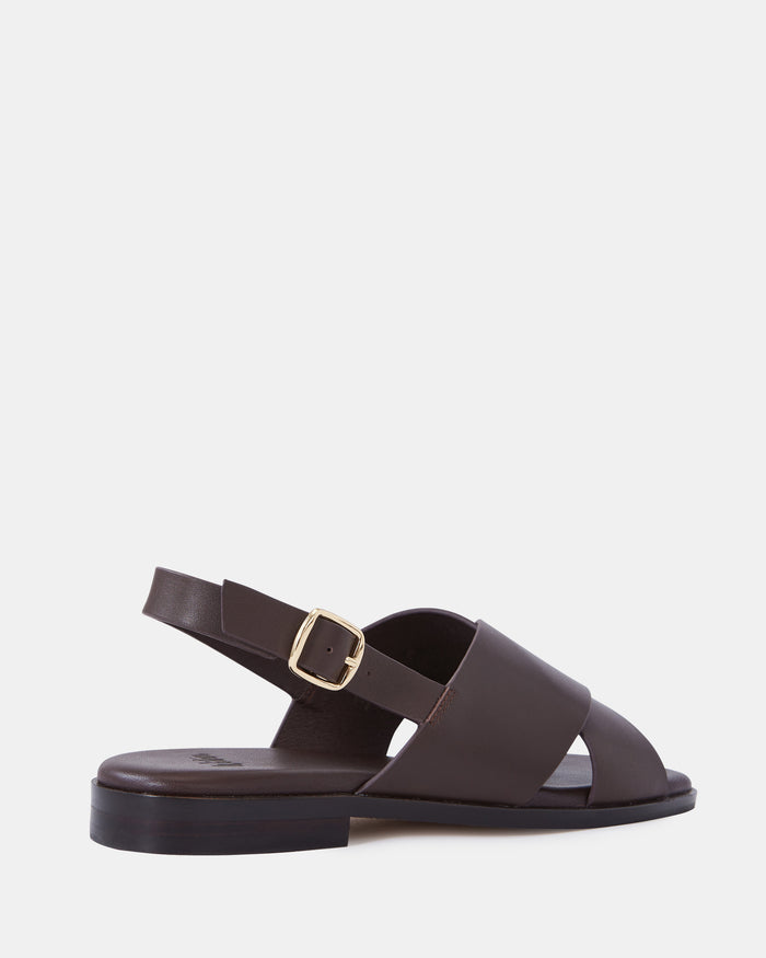 Deon Ebony Leather Sandal