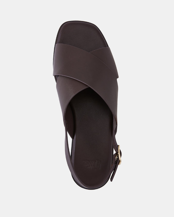 Deon Ebony Leather Sandal