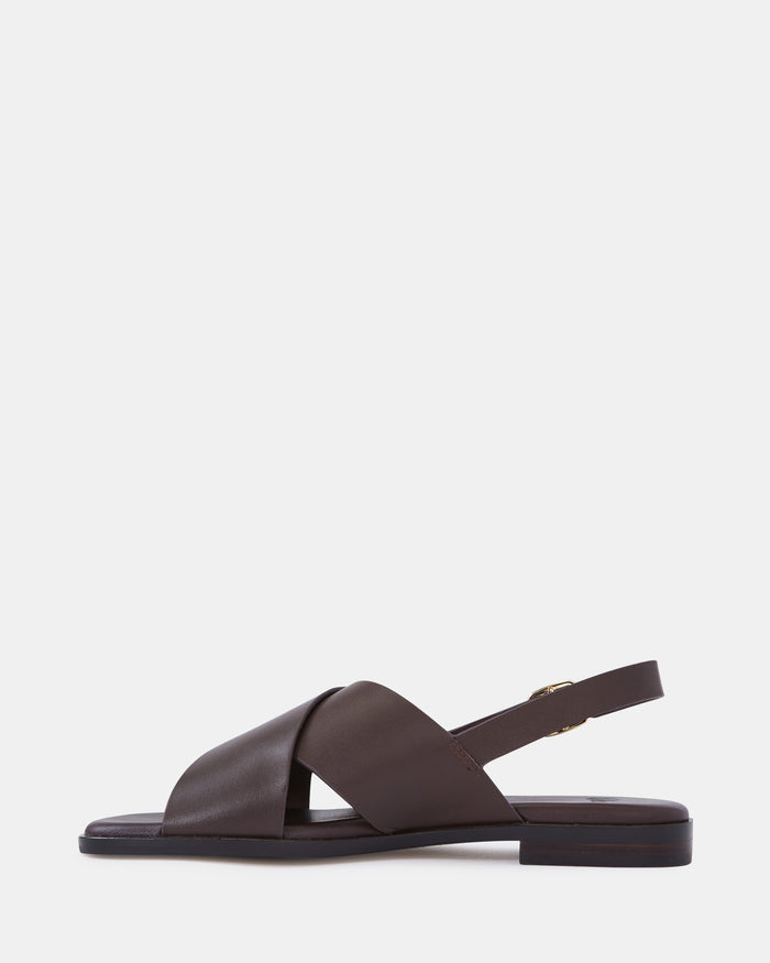 Deon Ebony Leather Sandal