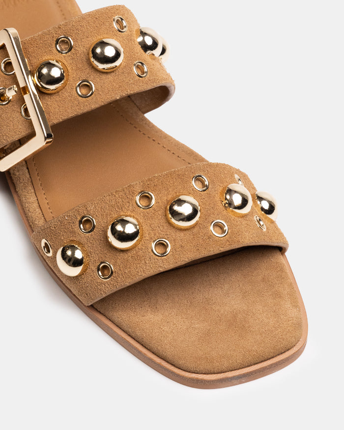 Dixee Dark Sand Suede Leather Sandal