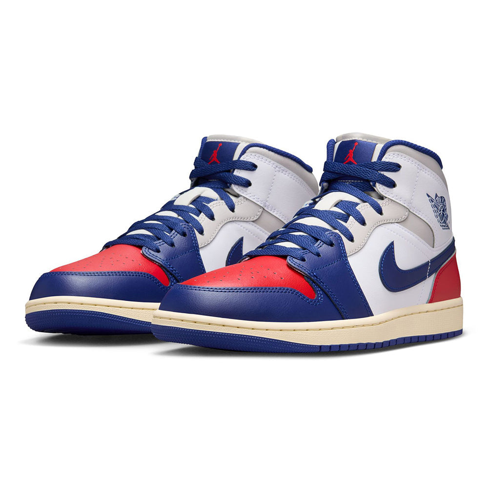 Men's Jordan 1 Mid White/Deep Royal Blue (DQ8426 102)