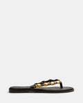 Ediva Espresso Leather Thong