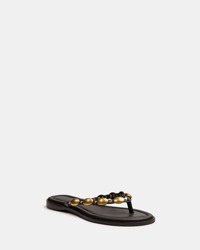 Ediva Espresso Leather Thong