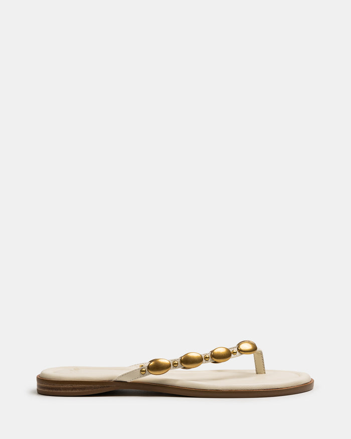 Ediva Vintage Ivory Leather Thong