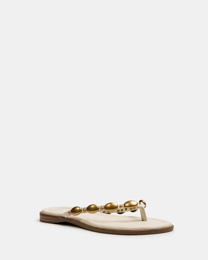 Ediva Vintage Ivory Leather Thong