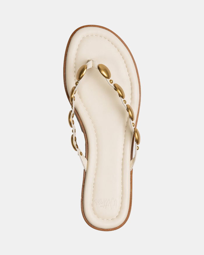 Ediva Vintage Ivory Leather Thong