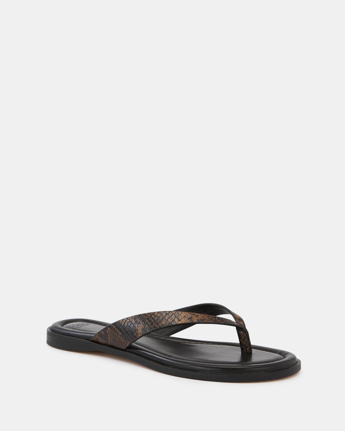 Ethel Snake Emboss Leather Thong