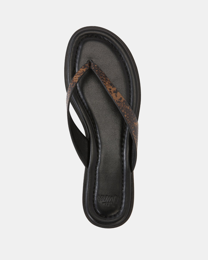Ethel Snake Emboss Leather Thong