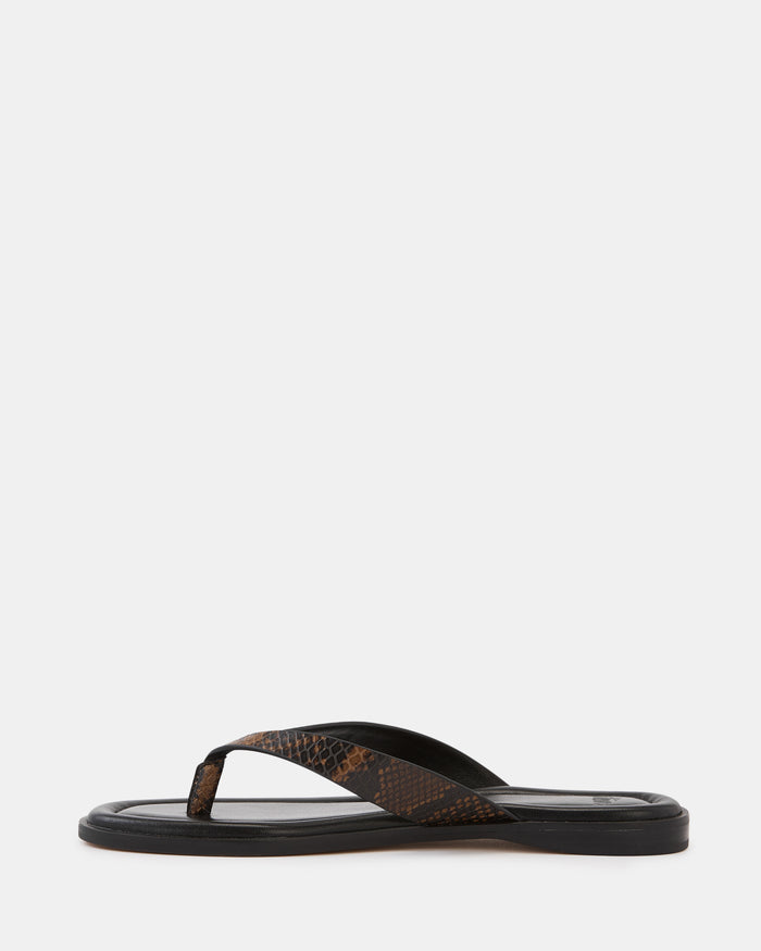 Ethel Snake Emboss Leather Thong