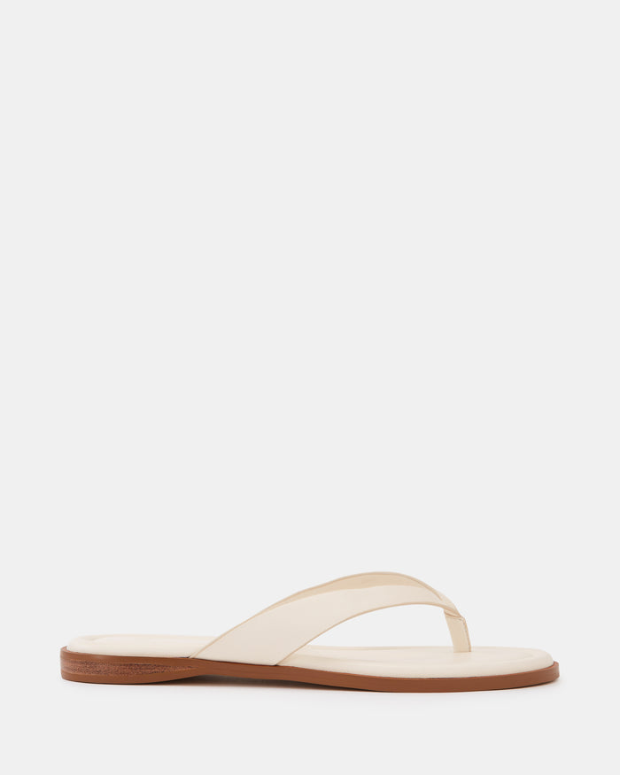 Ethel Vintage Ivory Leather Thong