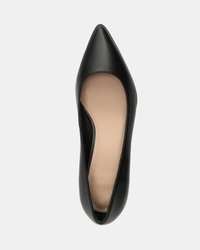 Fae Black Leather Pump