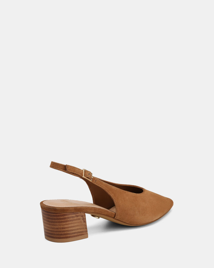 Fatima Nutmeg Suede Leather Slingback