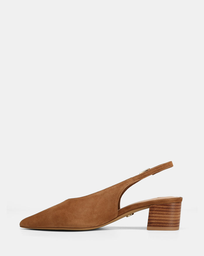 Fatima Nutmeg Suede Leather Slingback