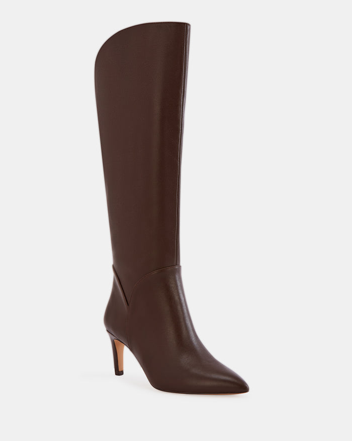 Freda Espresso Leather Knee High Boot