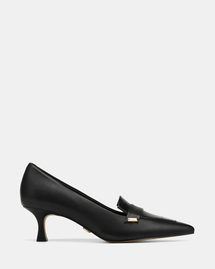 Gabby Black Leather Pump