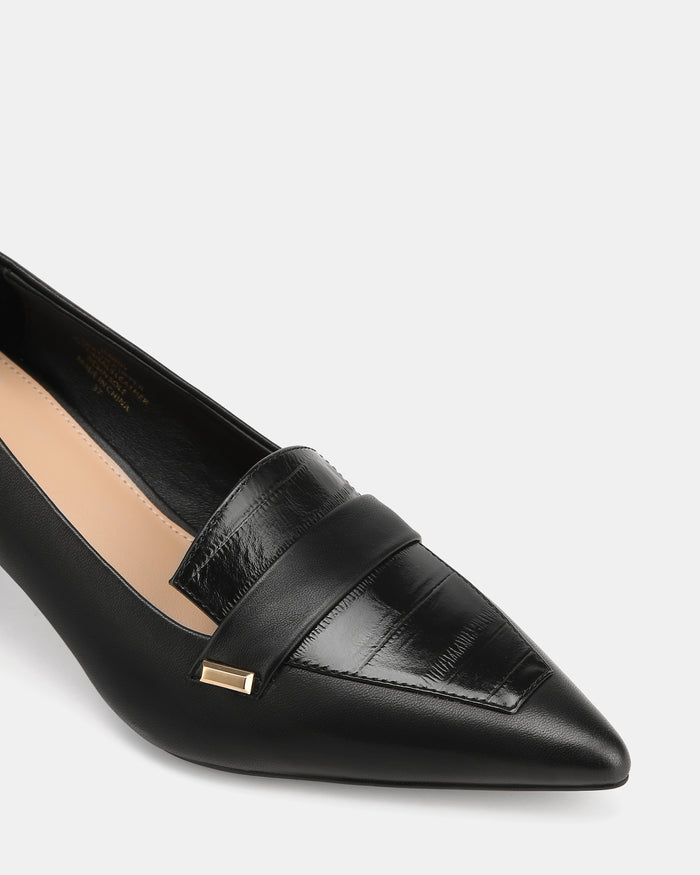 Gabby Black Leather Pump