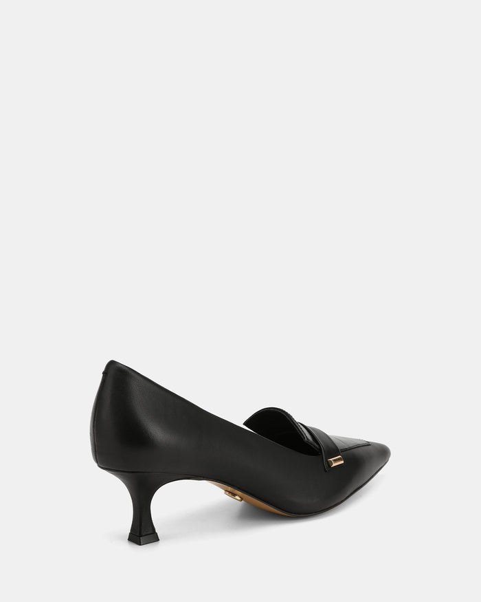 Gabby Black Leather Pump