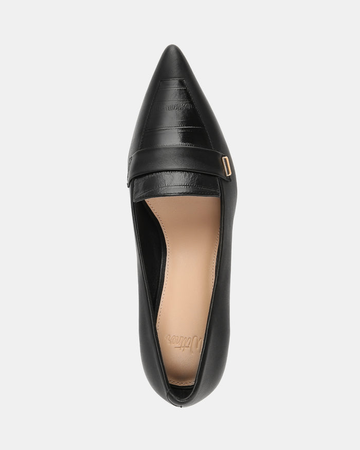 Gabby Black Leather Pump