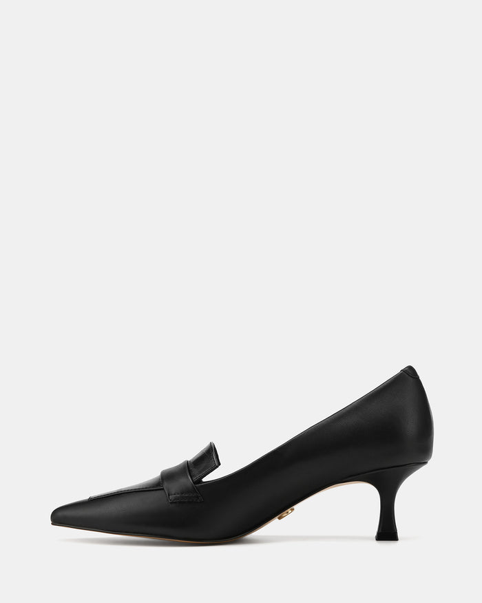 Gabby Black Leather Pump