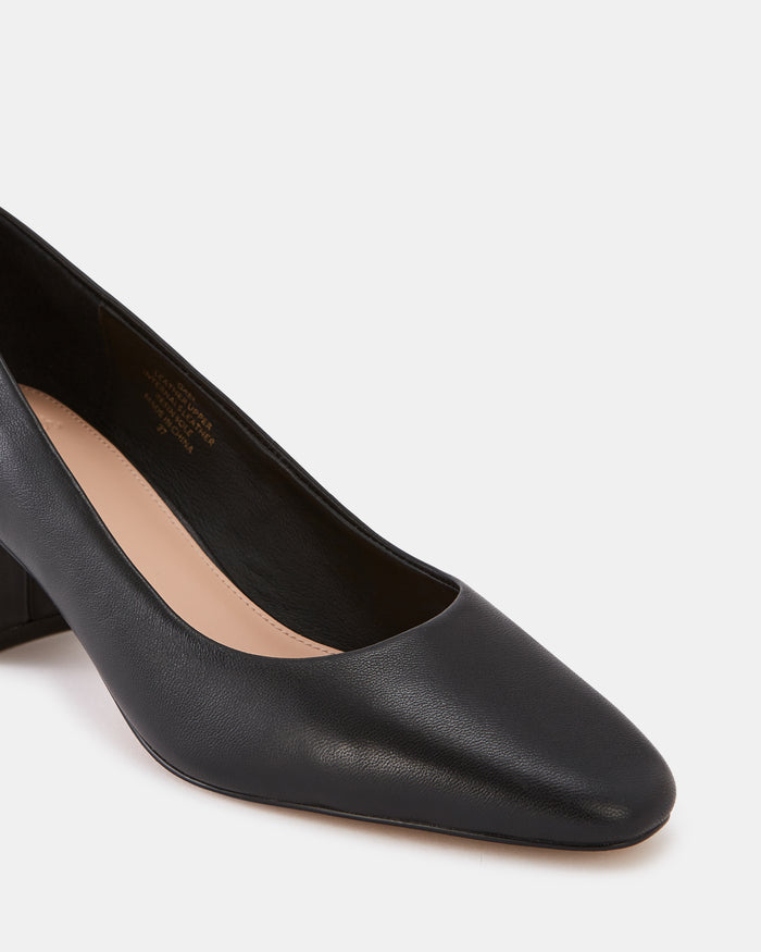 Gael Black Leather Pump
