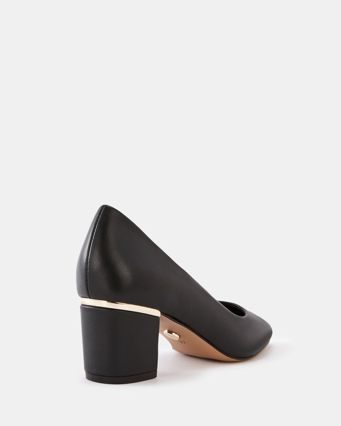 Gael Black Leather Pump
