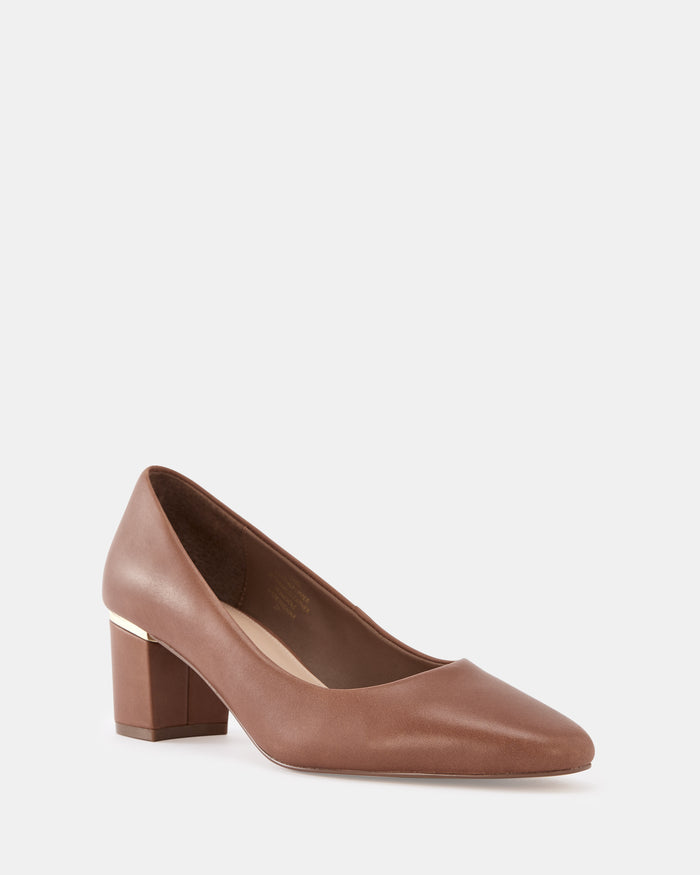 Gael Dark Cognac Leather Pump