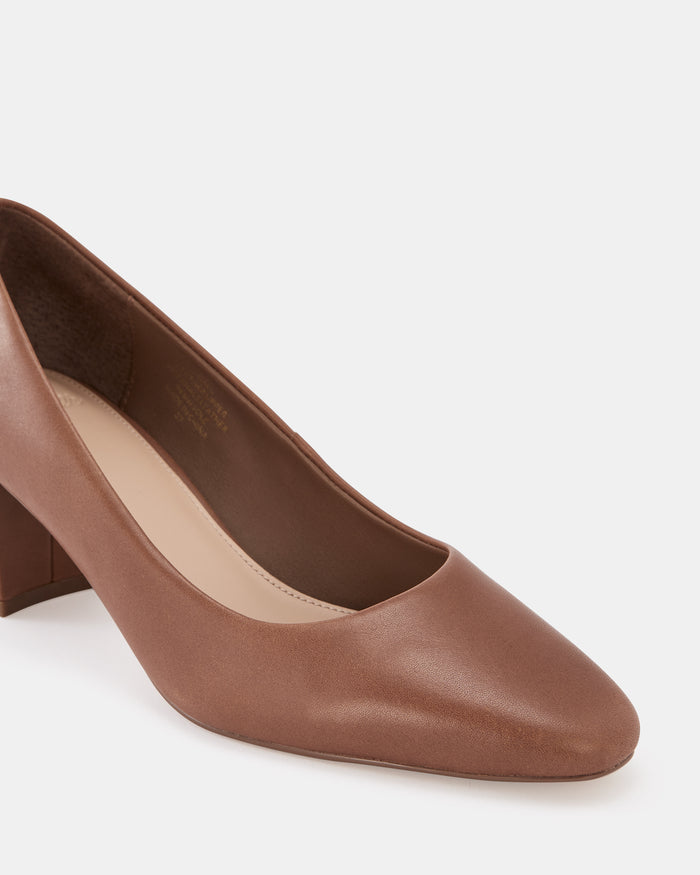 Gael Dark Cognac Leather Pump
