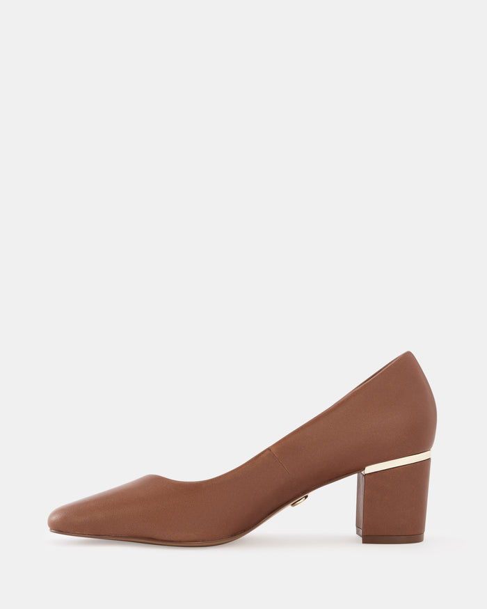 Gael Dark Cognac Leather Pump