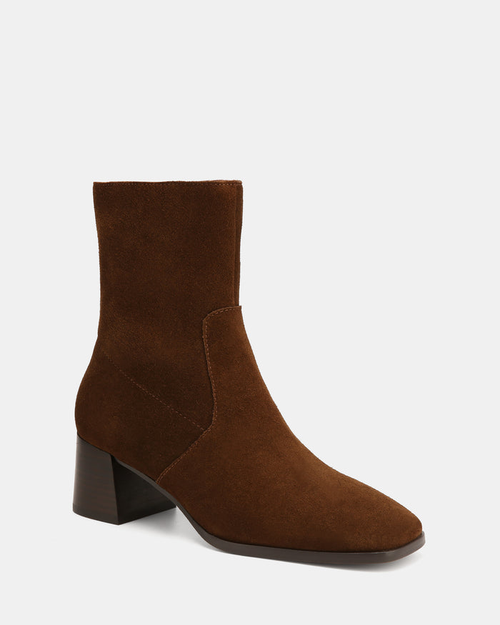 Gaylen Dark Brown Suede Leather Ankle Boot