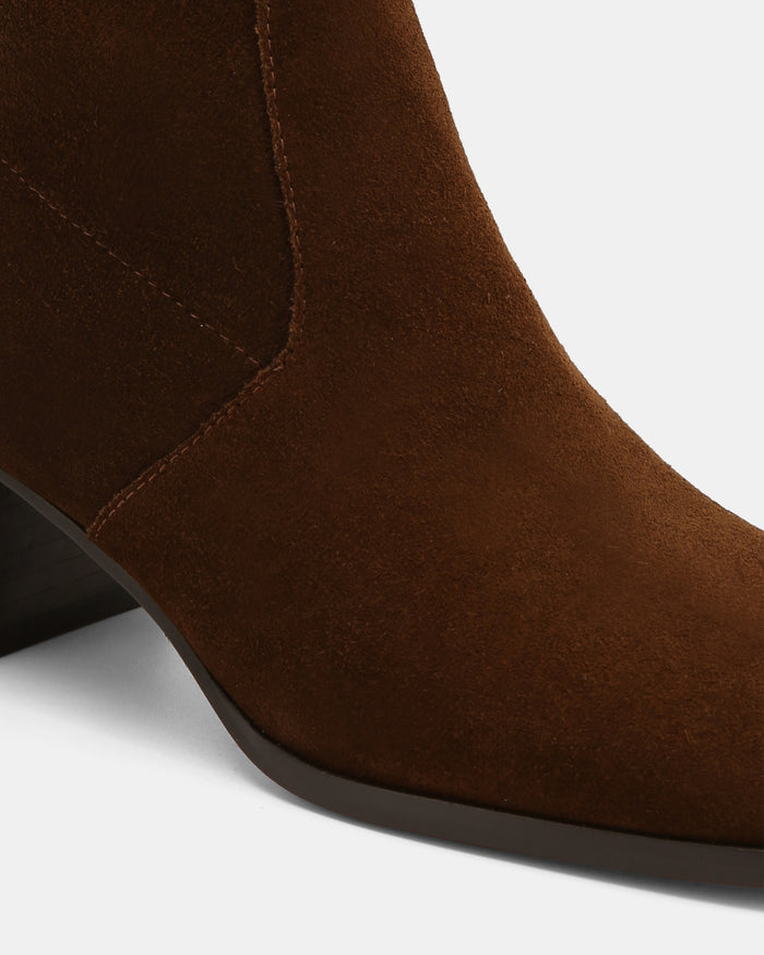 Gaylen Dark Brown Suede Leather Ankle Boot