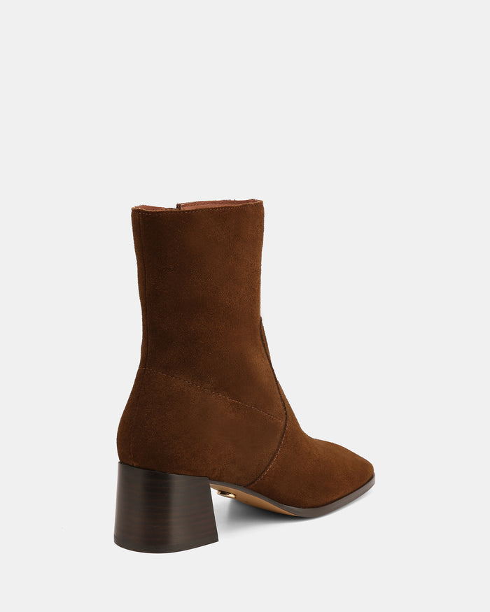 Gaylen Dark Brown Suede Leather Ankle Boot