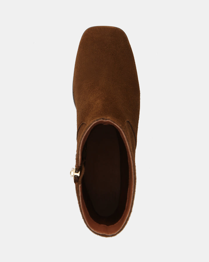 Gaylen Dark Brown Suede Leather Ankle Boot