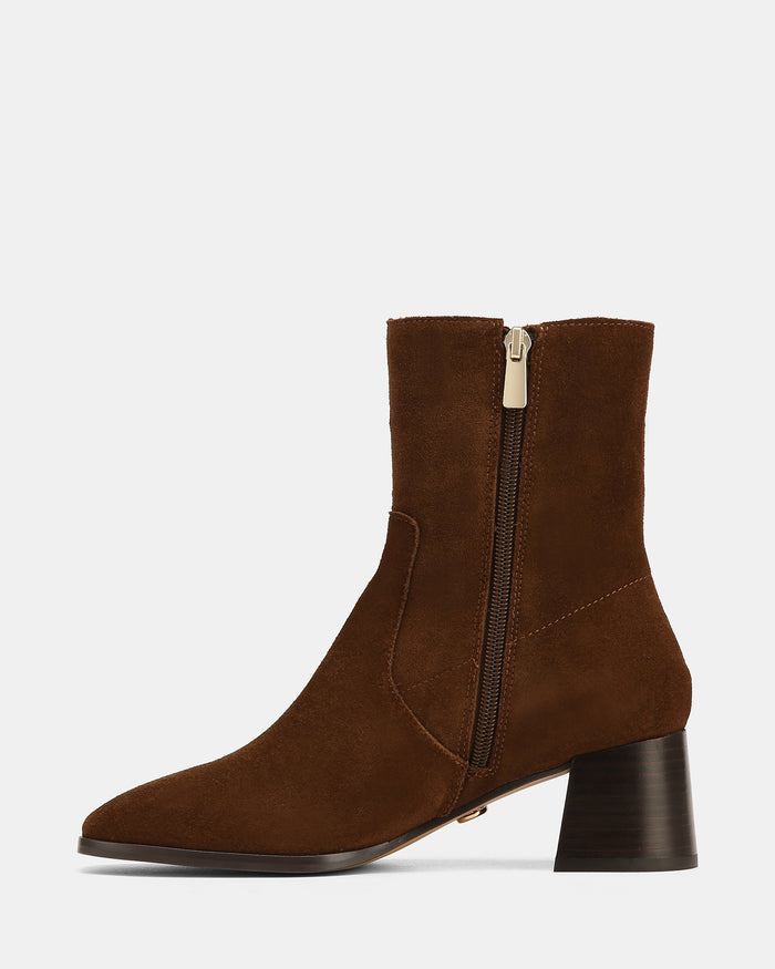 Gaylen Dark Brown Suede Leather Ankle Boot