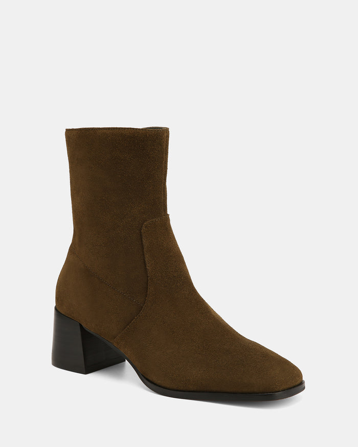 Gaylen Olive Green Suede Leather Ankle Boot
