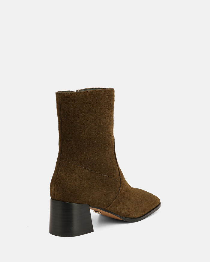 Gaylen Olive Green Suede Leather Ankle Boot