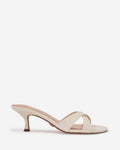Gracie Vintage Ivory Patent Leather Kitten Heel Mule