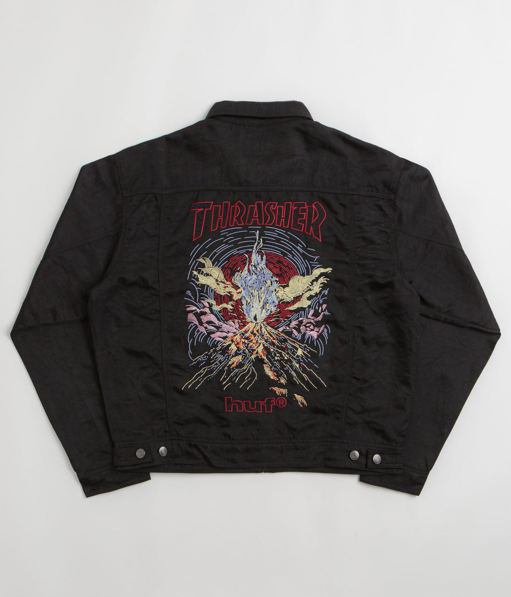 HUF x Thrasher Trucker Jacket - Black