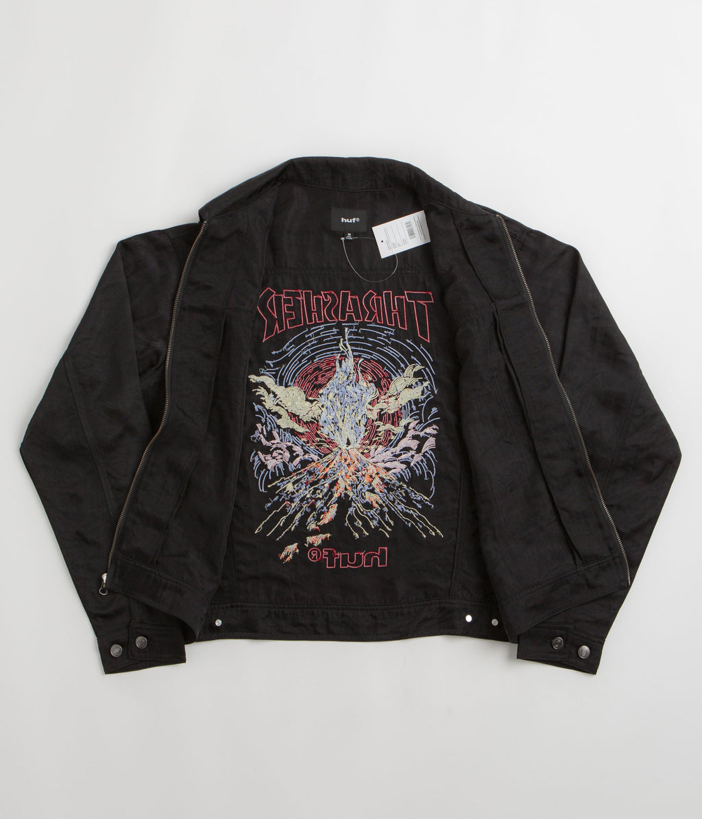 HUF x Thrasher Trucker Jacket - Black