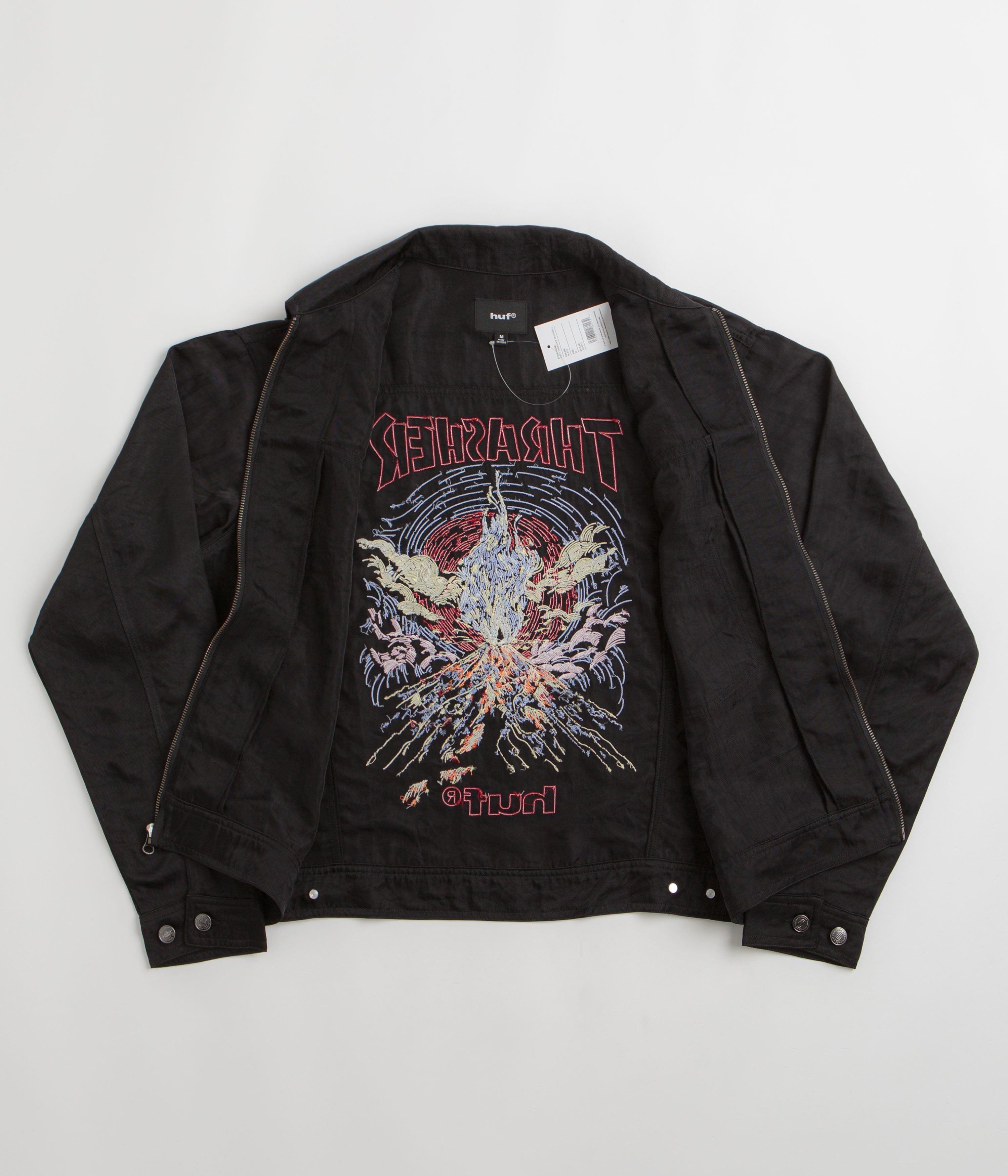 HUF x Thrasher Trucker Jacket - Black