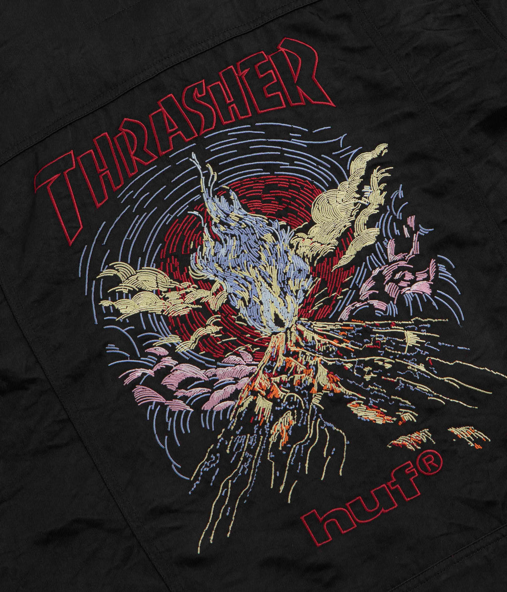 HUF x Thrasher Trucker Jacket - Black